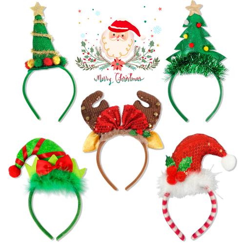 Christmas Headband PET with Feather & Plastic Christmas Design Sold By PC