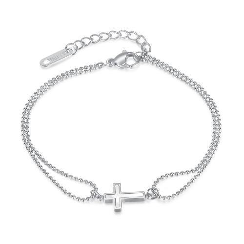 Bracciale gioielli in acciaio inossidabile, 304 acciaio inox, with 60mm extender chain, placcato, Doppio strato & gioielli di moda & per la donna, nessuno, Lunghezza 170 mm, Venduto da PC