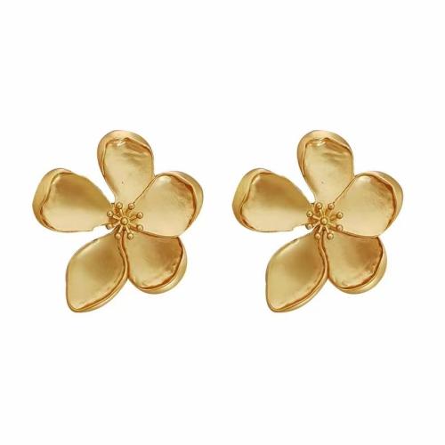 Zinc Alloy Stud Earring petals plated for woman Sold By Pair