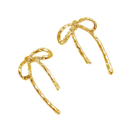 Zinc Alloy Stud Earring Bowknot plated for woman Sold By Pair