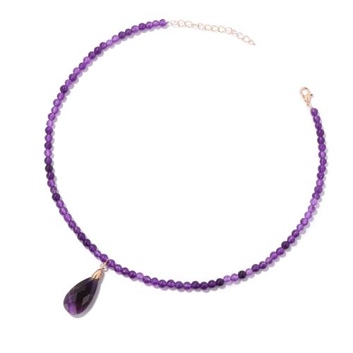 Collier bijoux de pierre gemme, alliage de zinc, avec Pierre naturelle, fait à la main, pour femme, plus de couleurs à choisir, Longueur Environ 41-50 cm, Vendu par PC