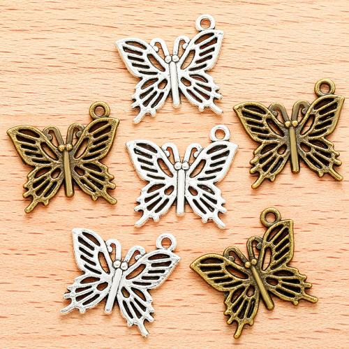 Zinc Alloy Animal Pendler, Butterfly, forgyldt, du kan DIY & hule, flere farver til valg, 20x19mm, 100PC/Bag, Solgt af Bag