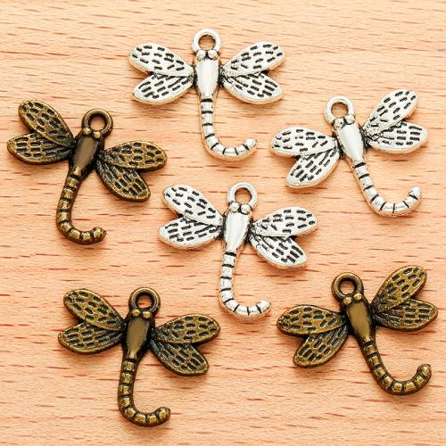 Sinc Alloy Pendants Ainmhithe, Dragonfly, plátáilte, DIY, dathanna níos mó le haghaidh rogha, 21x18mm, 100PC/Mála, Díolta De réir Mála