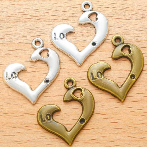 Zinc Alloy Heart Pendler, forgyldt, du kan DIY, flere farver til valg, 22x21mm, 100PC/Bag, Solgt af Bag