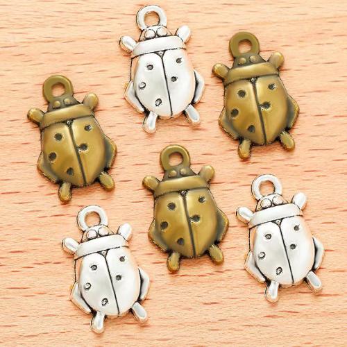 Zinc Alloy Animal Pendler, Ladybug, forgyldt, du kan DIY, flere farver til valg, 18x11mm, 100PC/Bag, Solgt af Bag