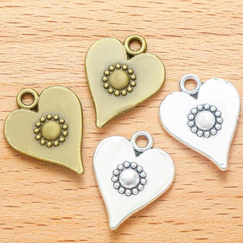 Zinc Alloy Heart Pendler, forgyldt, du kan DIY, flere farver til valg, 19x15mm, 100PC/Bag, Solgt af Bag