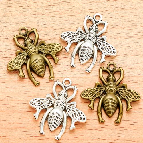 Zinc Alloy Animal Pendler, Bee, forgyldt, du kan DIY, flere farver til valg, 26x25mm, 100PC/Bag, Solgt af Bag