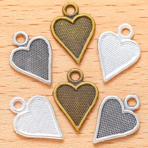 Zinc Alloy Heart Pendler, forgyldt, du kan DIY, flere farver til valg, 15x11mm, 100PC/Bag, Solgt af Bag