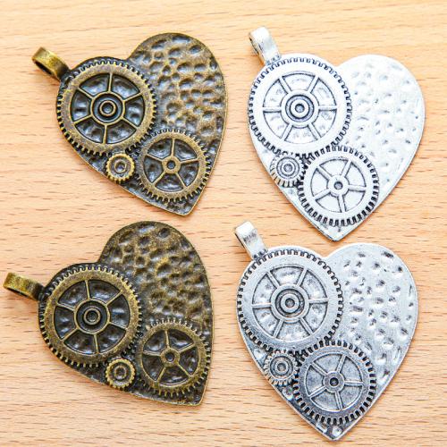 Zinc Alloy Heart Pendler, forgyldt, du kan DIY, flere farver til valg, 50x38mm, 100PC/Bag, Solgt af Bag