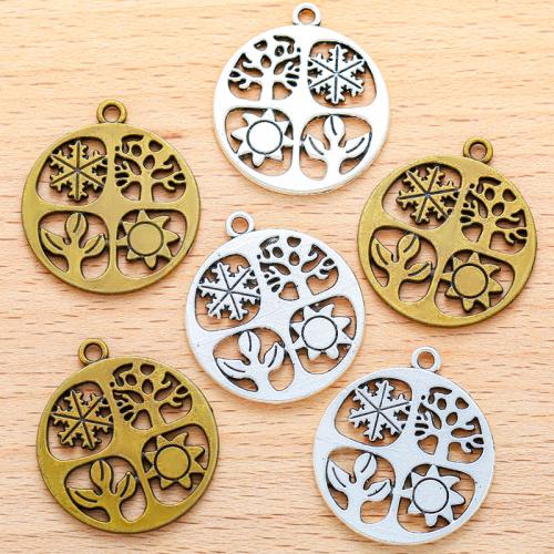 Zinc Alloy Pendants Round plated DIY Sold By Bag