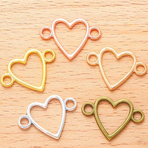 Heart Zinc Alloy Connector plated DIY & 1/1 loop Sold By Bag