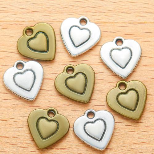 Zinc Alloy Heart Pendler, forgyldt, du kan DIY, flere farver til valg, 10x10mm, 100PC/Bag, Solgt af Bag