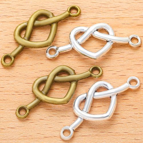 Heart Zinc Alloy Connector plated DIY & 1/1 loop & hollow Sold By Bag