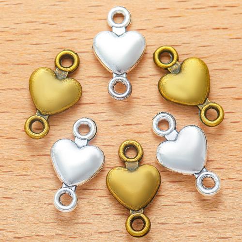 Hjerte zink legering stik, Zinc Alloy, Heart, forgyldt, du kan DIY & 1/1 løkke, flere farver til valg, 15x8mm, 100PC/Bag, Solgt af Bag