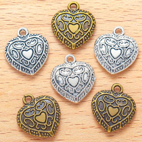 Zinc Alloy Heart Pendler, forgyldt, du kan DIY, flere farver til valg, 16x14mm, 100PC/Bag, Solgt af Bag