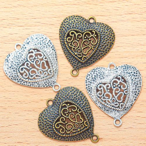 Heart Zinc Alloy Connector plated DIY & 1/1 loop & hollow Sold By Bag