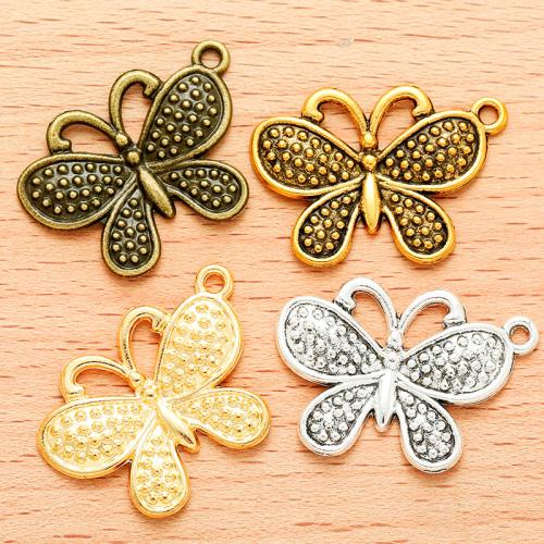 Zinc Alloy Animal Pendler, Butterfly, forgyldt, du kan DIY, flere farver til valg, 29x20mm, 100PC/Bag, Solgt af Bag