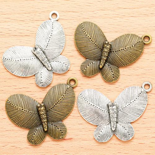 Zinc Alloy Animal Pendler, Butterfly, forgyldt, du kan DIY, flere farver til valg, 40x30mm, 100PC/Bag, Solgt af Bag