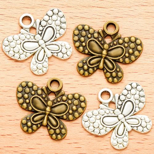 Zinc Alloy Animal Pendler, Butterfly, forgyldt, du kan DIY, flere farver til valg, 25x21mm, 100PC/Bag, Solgt af Bag