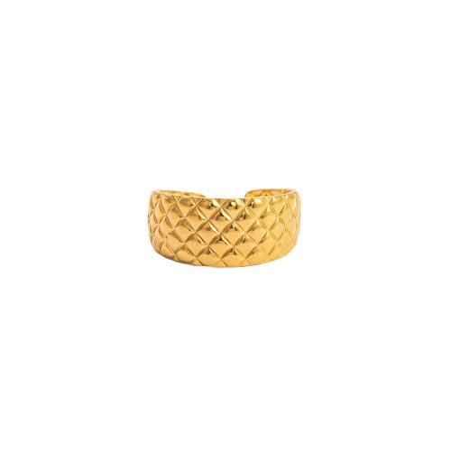 304 Stainless Steel Cuff Finger Ring 18K gold plated & for woman US Ring Sold By PC