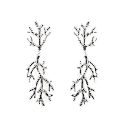 304 Stainless Steel Drop Earring Branch fashion jewelry & for woman Sold By Pair