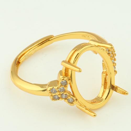 Brass Bezel Ring Base DIY & micro pave cubic zirconia Sold By PC