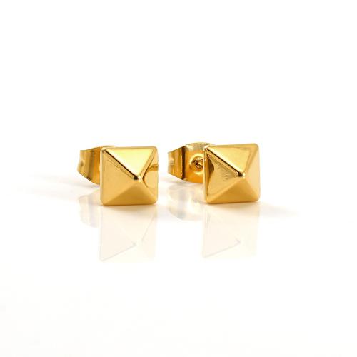 Roestvrij staal Stud Earrings, 304 roestvrij staal, 18K verguld, mode sieraden & voor vrouw, gouden, 6x5mm, Verkocht door PC