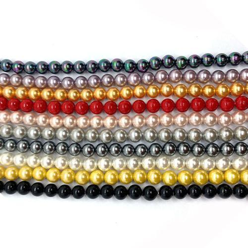 Fashion Glass Beads Round stoving varnish DIY Sold Per Approx 38 cm Strand