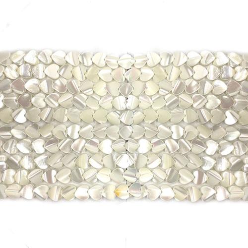 Prirodni White Shell perle, Bijela Shell, Srce, možete DIY, bijel, 6mm, Prodano Per Približno 38 cm Strand