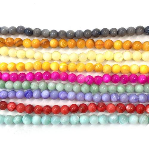 Natuurlijke zoetwaterschelp kralen, Freshwater Shell, Ronde, DIY, meer kleuren voor de keuze, 4mm, Per verkocht Ca 38 cm Strand