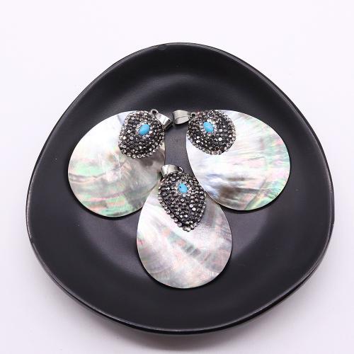 Shell Hangers, Sea Shell, met Messing, Traan, silver plated, DIY & met strass, 35x48mm, Verkocht door PC