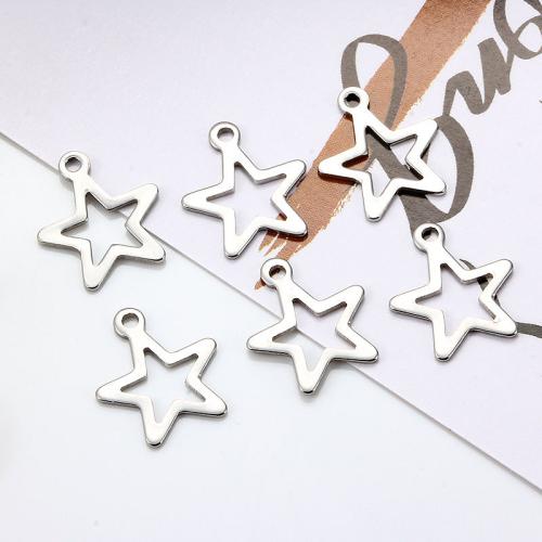 Zinklegering ster hangers, Zinc Alloy, silver plated, DIY, nikkel, lood en cadmium vrij, 14mm, Verkocht door PC