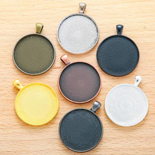 Zinc Alloy vedhæng Cabochon Setting, Runde, forgyldt, du kan DIY, flere farver til valg, 32x28mm, 100pc'er/Bag, Solgt af Bag