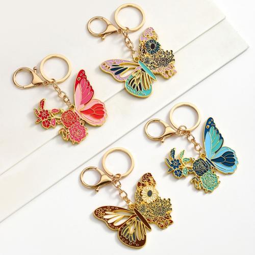 Zinc Alloy Key Clasp Butterfly plated fashion jewelry & enamel nickel lead & cadmium free Sold By PC