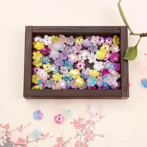 Jóias DIY suprimentos, Folha de acetato, Flor, Mais cores pare escolha, níquel, chumbo e cádmio livre, 10mm, Buraco:Aprox 1mm, 10PCs/Bag, vendido por Bag