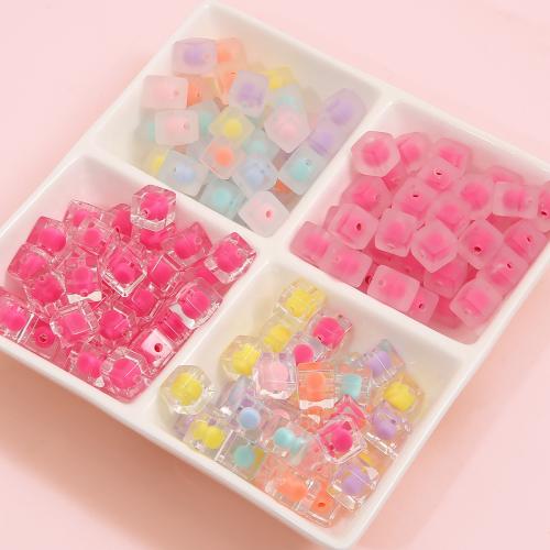 Acrylic Jewelry Beads Square & DIY Approx 3mm Sold By Bag