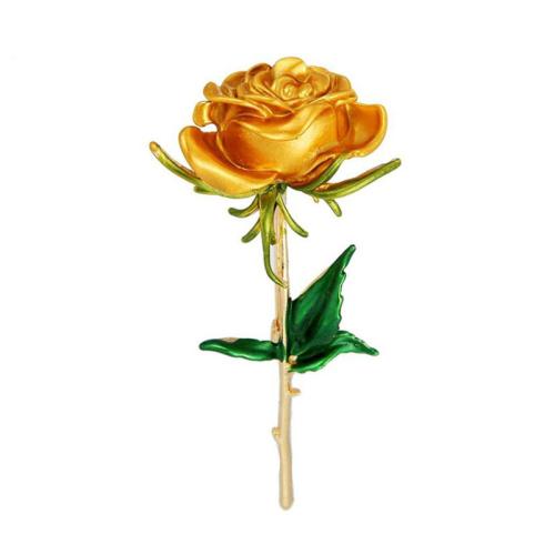 Zinc Alloy Brooches Rose plated for woman & enamel Sold By PC