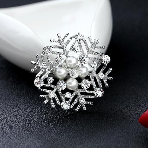 Zinc Alloy Brooches with Plastic Pearl plated for woman & with rhinestone Sold By PC