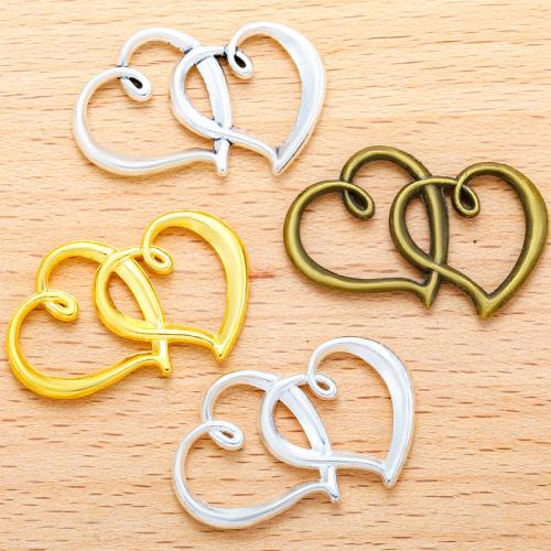 Zinc Alloy Heart Pendler, forgyldt, du kan DIY, flere farver til valg, 31x25mm, 100PC/Bag, Solgt af Bag