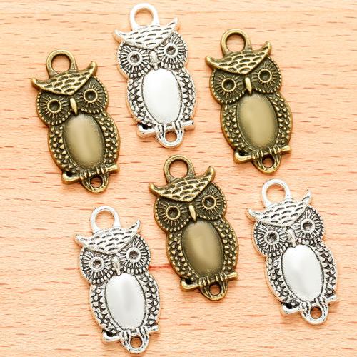 Animal Zinc Alloy Connector Owl plated DIY & 1/1 loop Sold By Bag