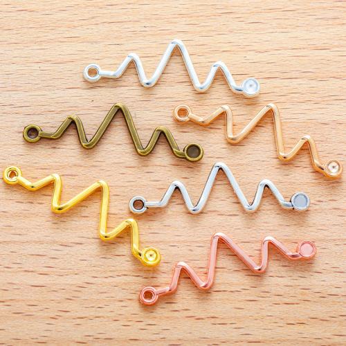 Zinklegering Connector, Zinc Alloy, Elektrocardiografisch, plated, DIY & 1/1 lus, meer kleuren voor de keuze, 23x10mm, 100PC/Bag, Verkocht door Bag