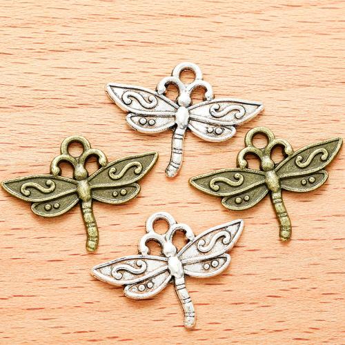 Cink Alloy životinja Privjesci, Dragonfly, pozlaćen, možete DIY, više boja za izbor, 21x20mm, 100PC/Torba, Prodano By Torba