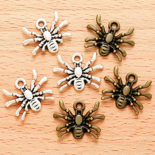 Zinc Alloy Animal Pendler, Spider, forgyldt, du kan DIY, flere farver til valg, 19x15mm, 100PC/Bag, Solgt af Bag