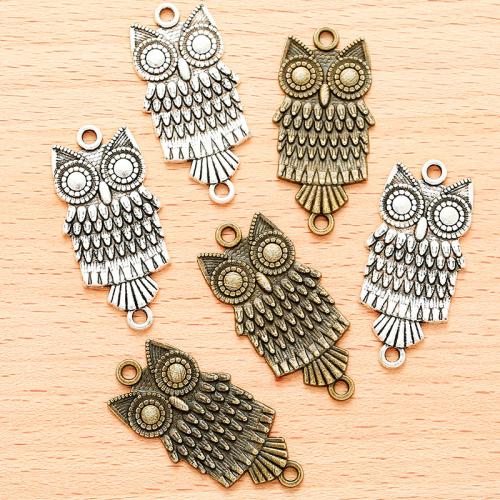 Animal Zink legering Stik, Zinc Alloy, Owl, forgyldt, du kan DIY & 1/1 løkke, flere farver til valg, 38x18mm, 100PC/Bag, Solgt af Bag