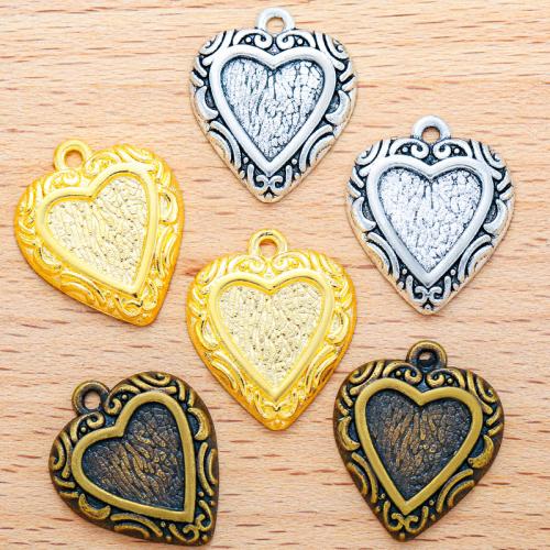 Zinc Alloy Heart Pendler, forgyldt, du kan DIY, flere farver til valg, 20x17mm, 100PC/Bag, Solgt af Bag