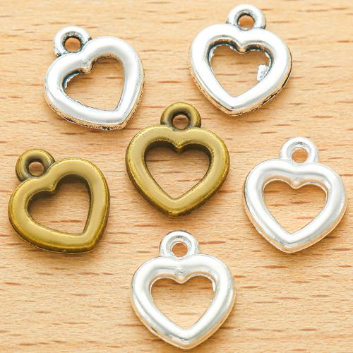 Zinc Alloy Heart Pendler, forgyldt, du kan DIY, flere farver til valg, 12x10mm, 100PC/Bag, Solgt af Bag