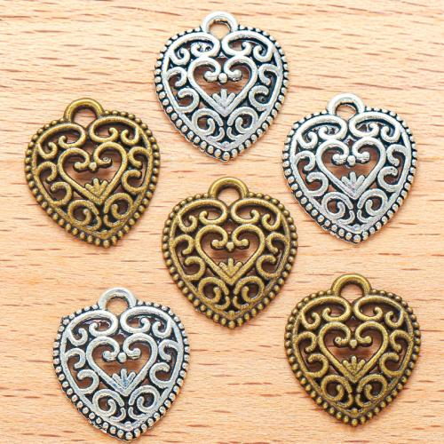 Zinklegering Hart Hangers, Zinc Alloy, plated, DIY & hol, meer kleuren voor de keuze, 16x15mm, 100PC/Bag, Verkocht door Bag