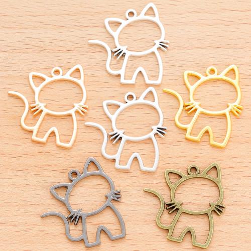 Zinc Alloy Animal Pendants Cat plated DIY Sold By Bag