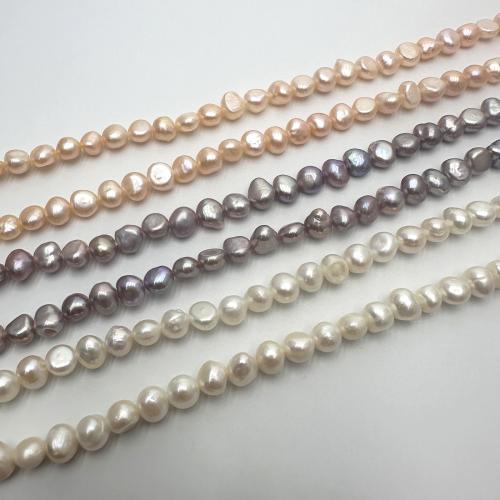 Keishi ferskvandskulturperle Beads, Ferskvandsperle, du kan DIY, flere farver til valg, 5-6mm, Solgt Per Ca. 37 cm Strand