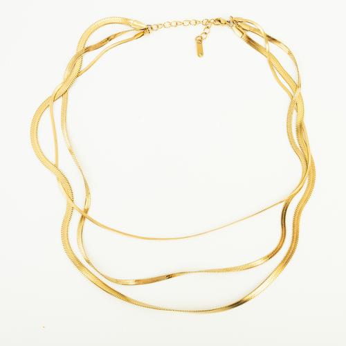 Stainless Steel Chain Necklace 304 Stainless Steel fashion jewelry & multilayer & Unisex Length Approx 47 cm Sold By PC